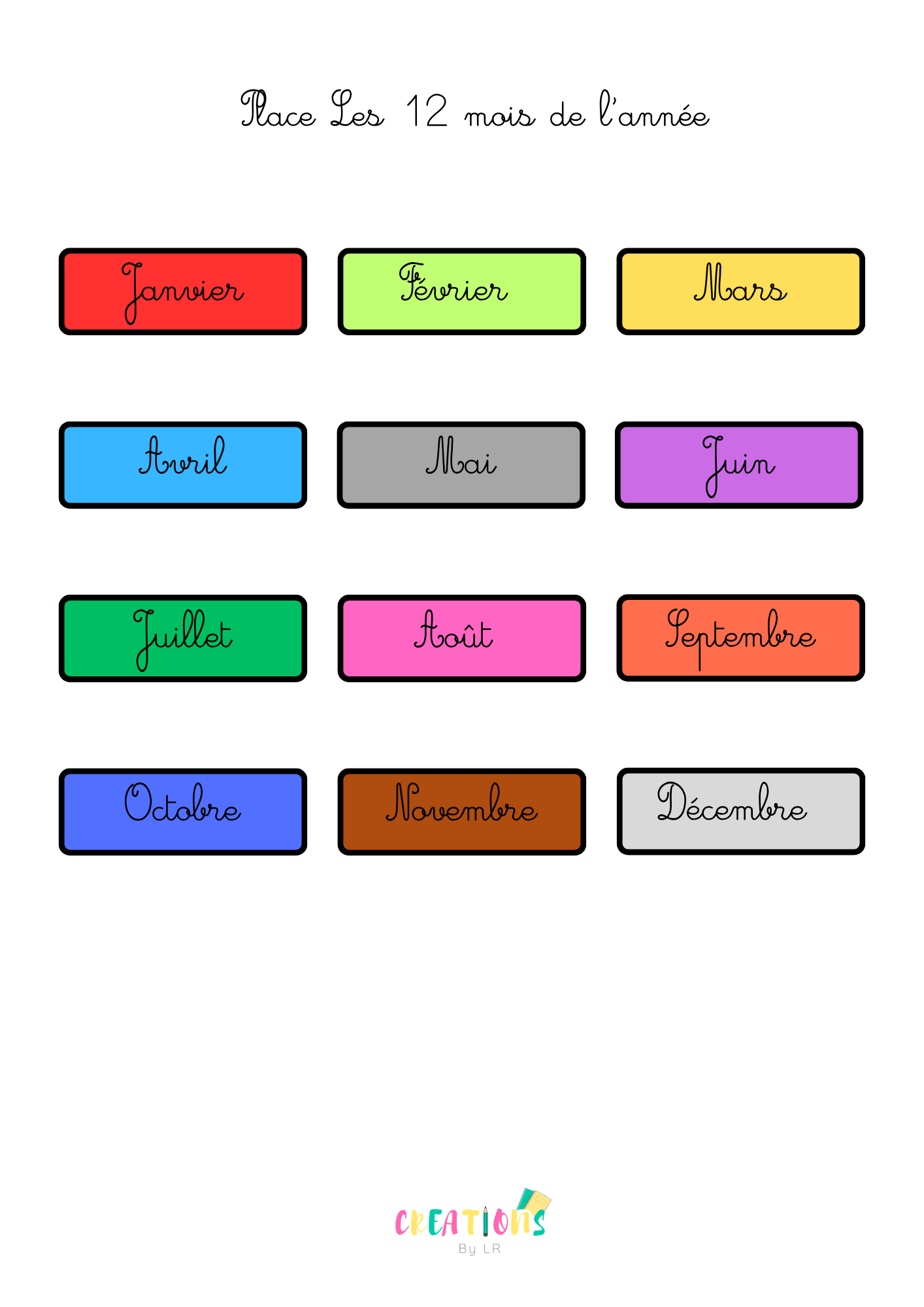Les 12 mois de l'année 📅