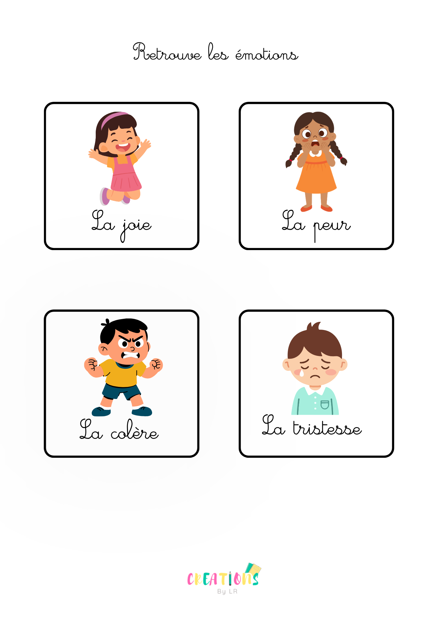 Les émotions (personnages) 😄