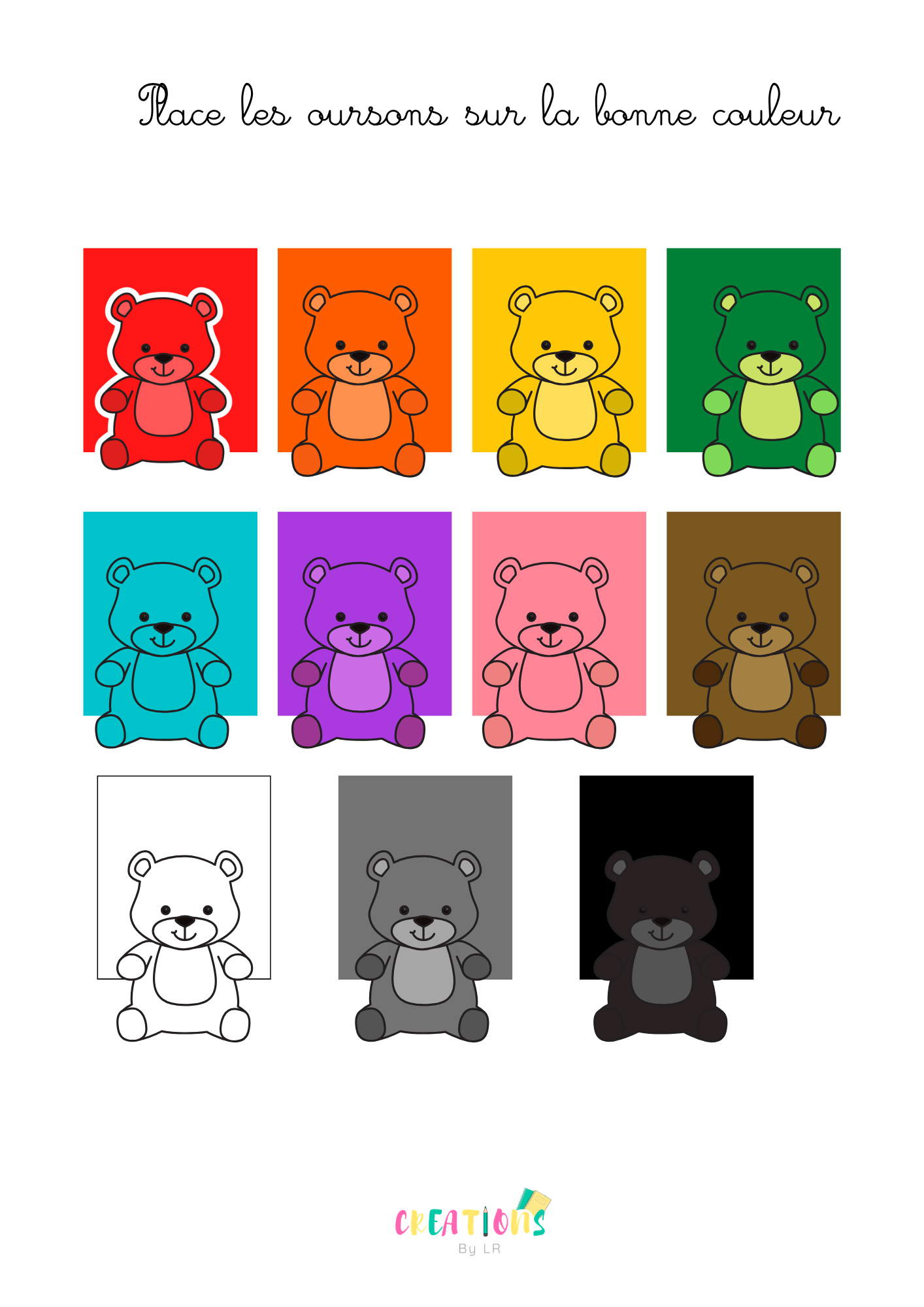 Les oursons et leurs couleurs 🐻