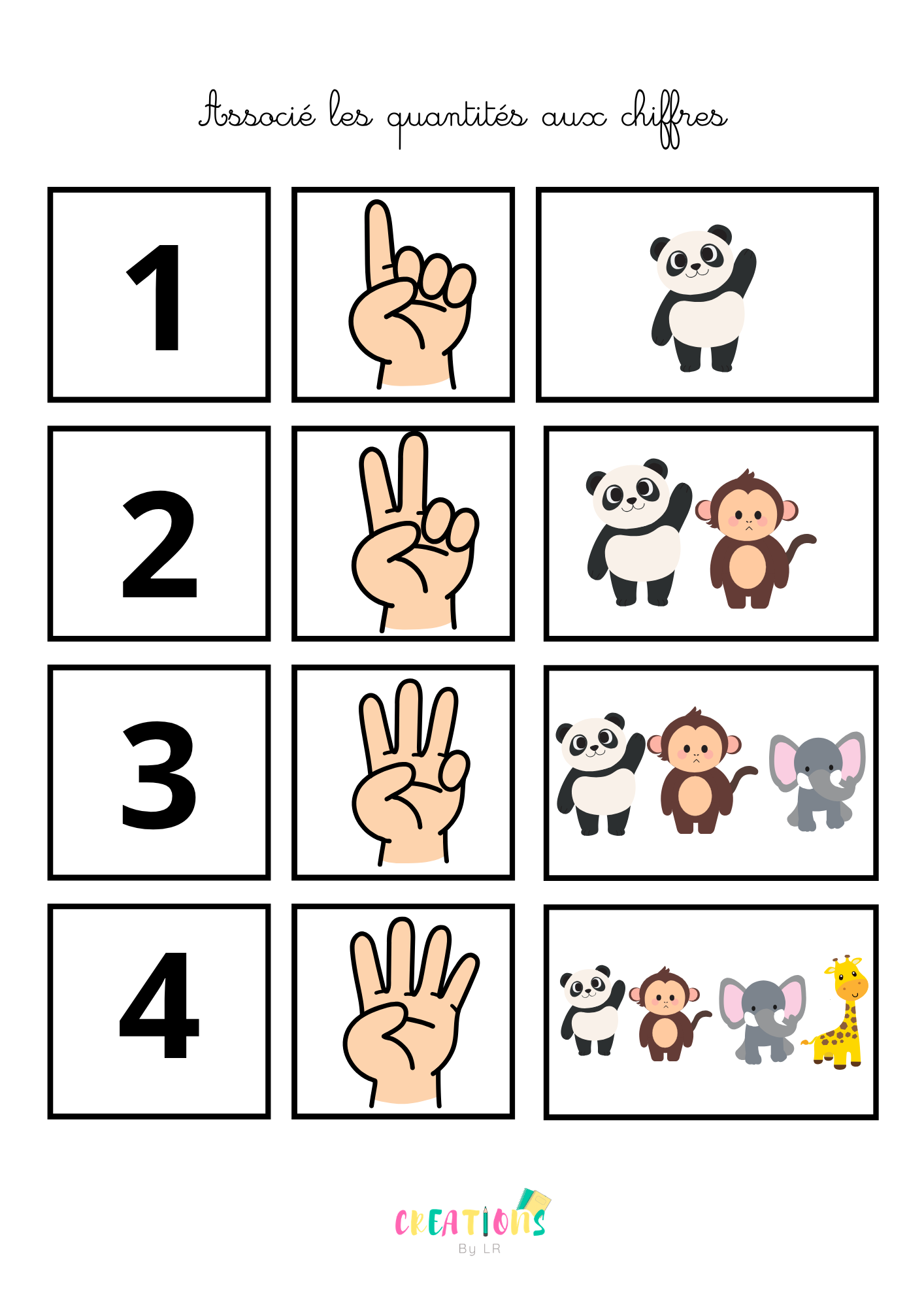 Quantités et chiffres 🐼