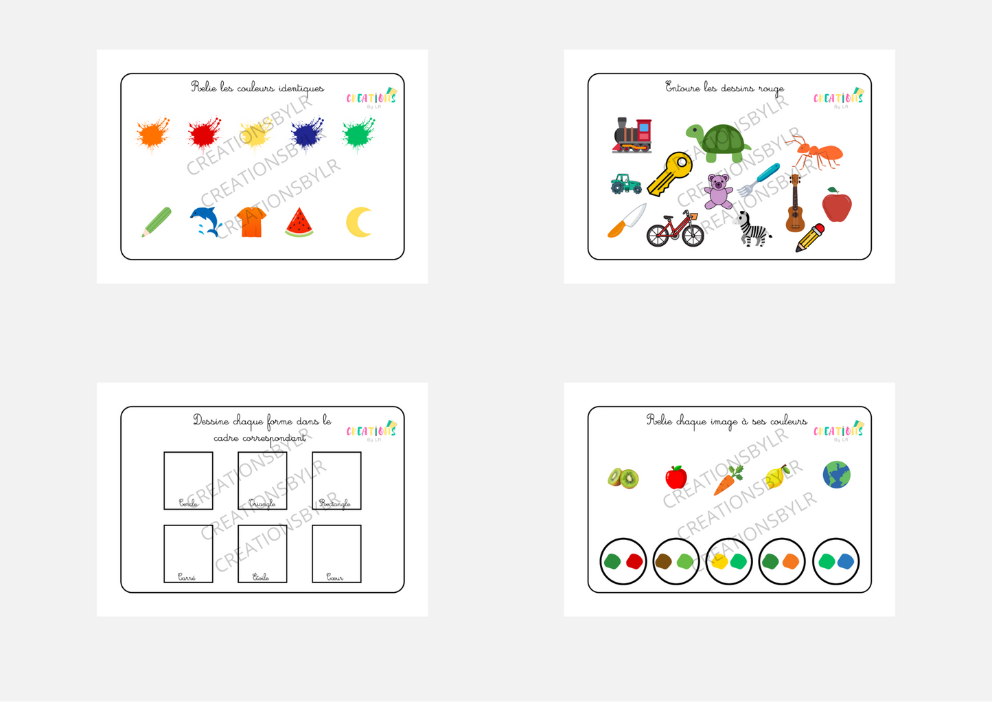 Livret d’activités : LES FORMES ET COULEURS