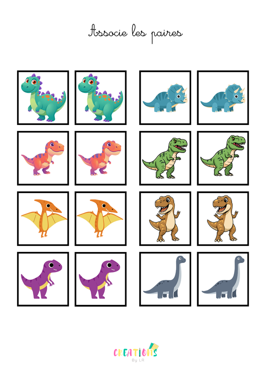 Associe les paires de dinosaures 🦕