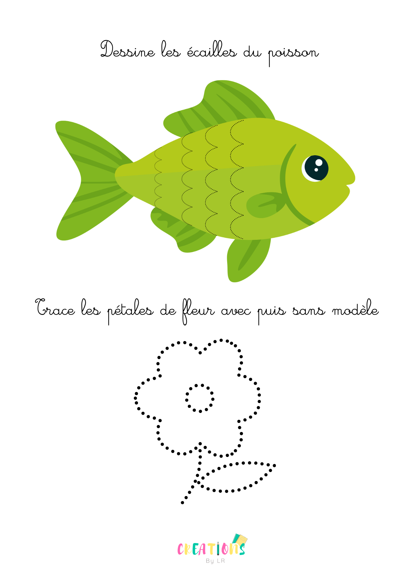 Dessiner les écailles et les pétales 🐟🌸