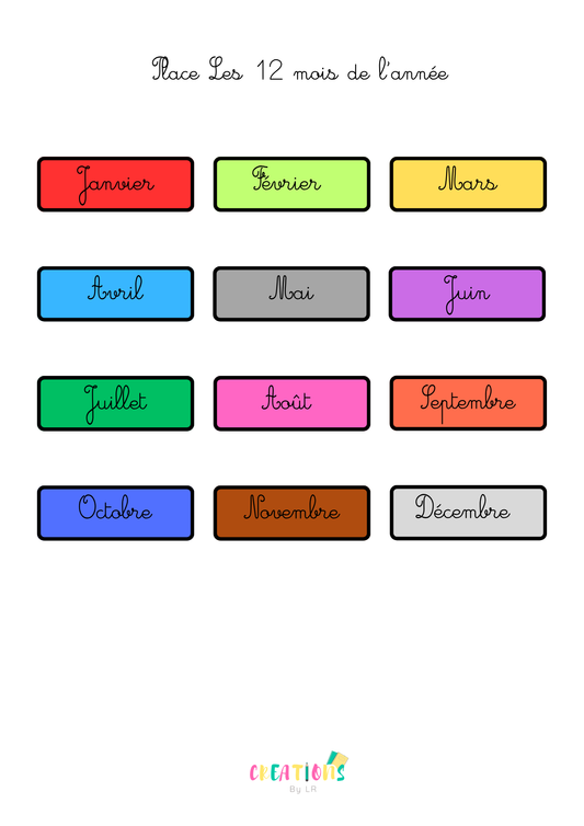 Les 12 mois de l'année 📅