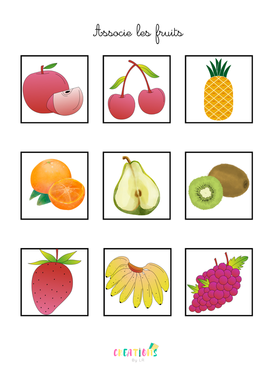 Associe les fruits 🍓