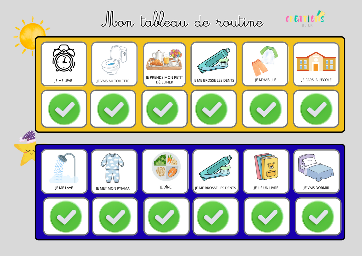 Tableau de routine MATIN/SOIR