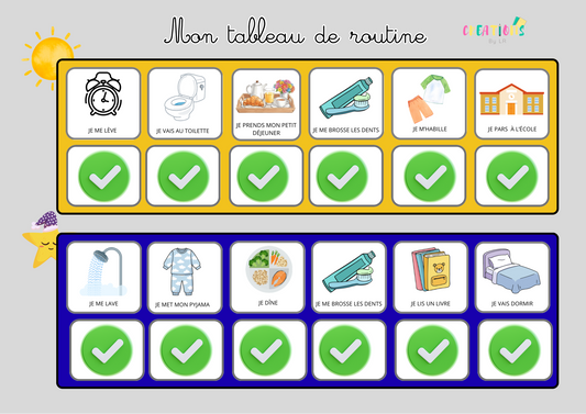 Tableau de routine MATIN/SOIR