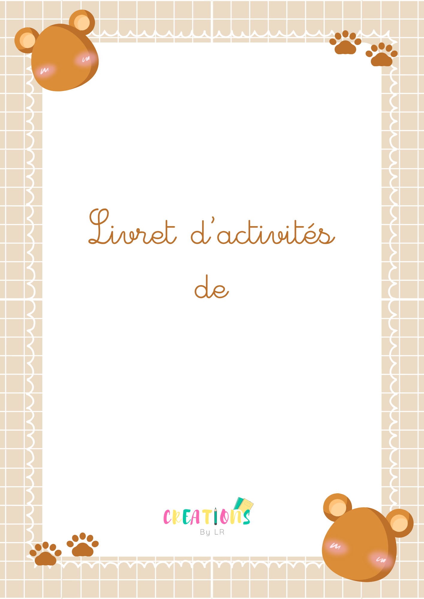 Page de couverture personnalisée ( OGLIGATOIRE)