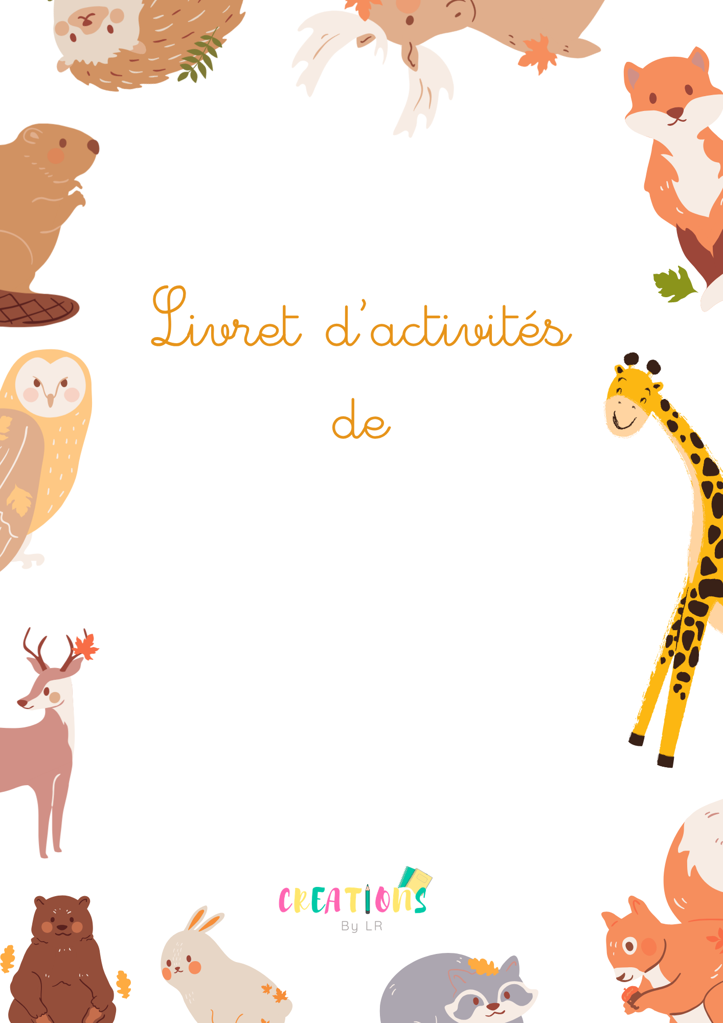 Page de couverture personnalisée ( OGLIGATOIRE)
